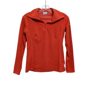 Columbia Women's Vibrant Orange Quarter-Zip Sweatshirt Size XS Athleisure Yoga